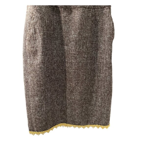 Banana Republic Wool Blend  Brown Tweed Belted Scoop Neck Dress Size 4, EUC - Picture 3 of 7
